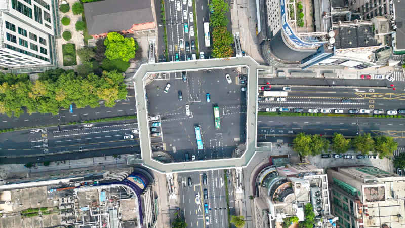 浙江杭州城市风光航拍摄影图 