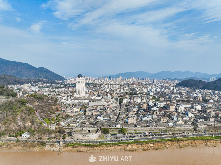航拍浙江临海台州府城城区风光 18
