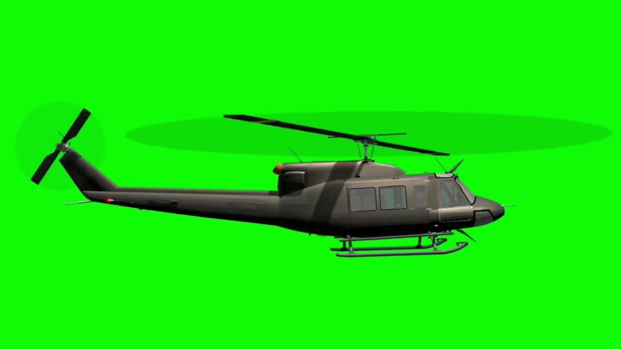 639. 【绿幕素材】4K  武直-直升机 多个角度绿幕视频素材 无水印！ 43