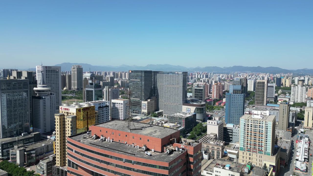  航拍河北石家庄城市建设
