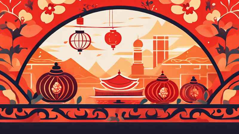 春节窗花简约插画背景 5