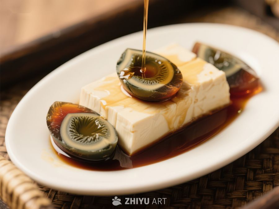 皮蛋豆腐配酱油，传统美食 1139