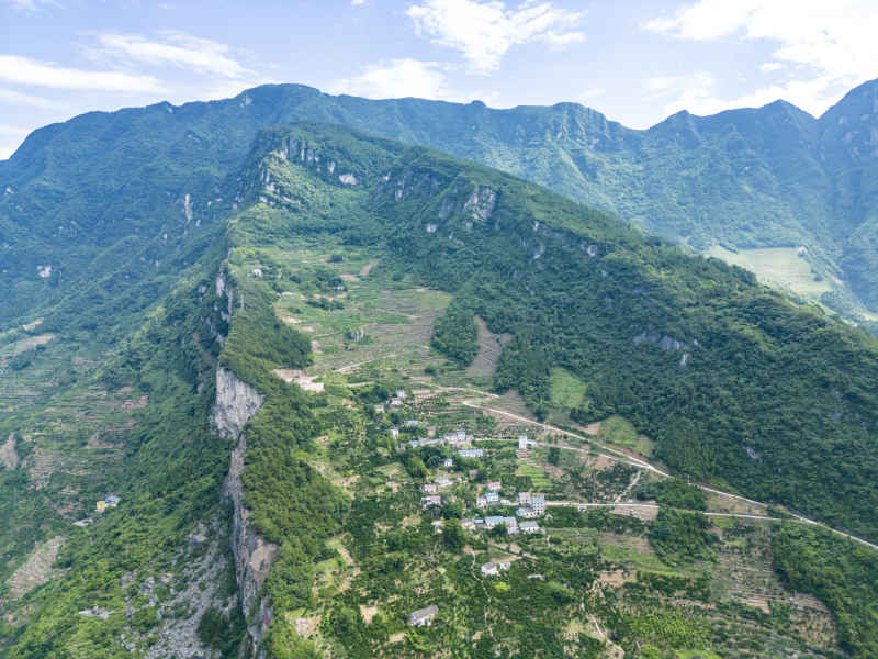 湖北长江三峡风光航拍图 