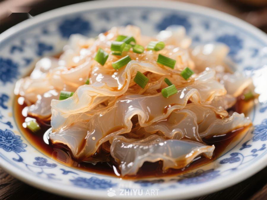 凉拌海蜇配葱花 842