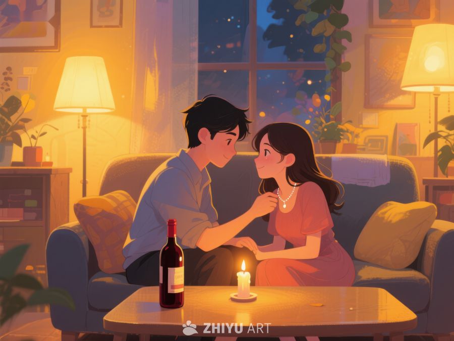 温馨夜晚，情侣共度浪漫时光 817