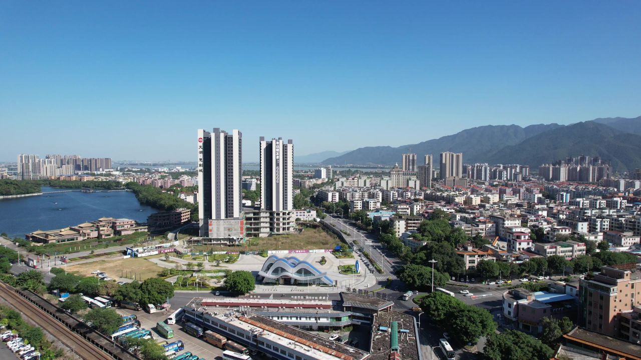  广东肇庆城市建设航拍