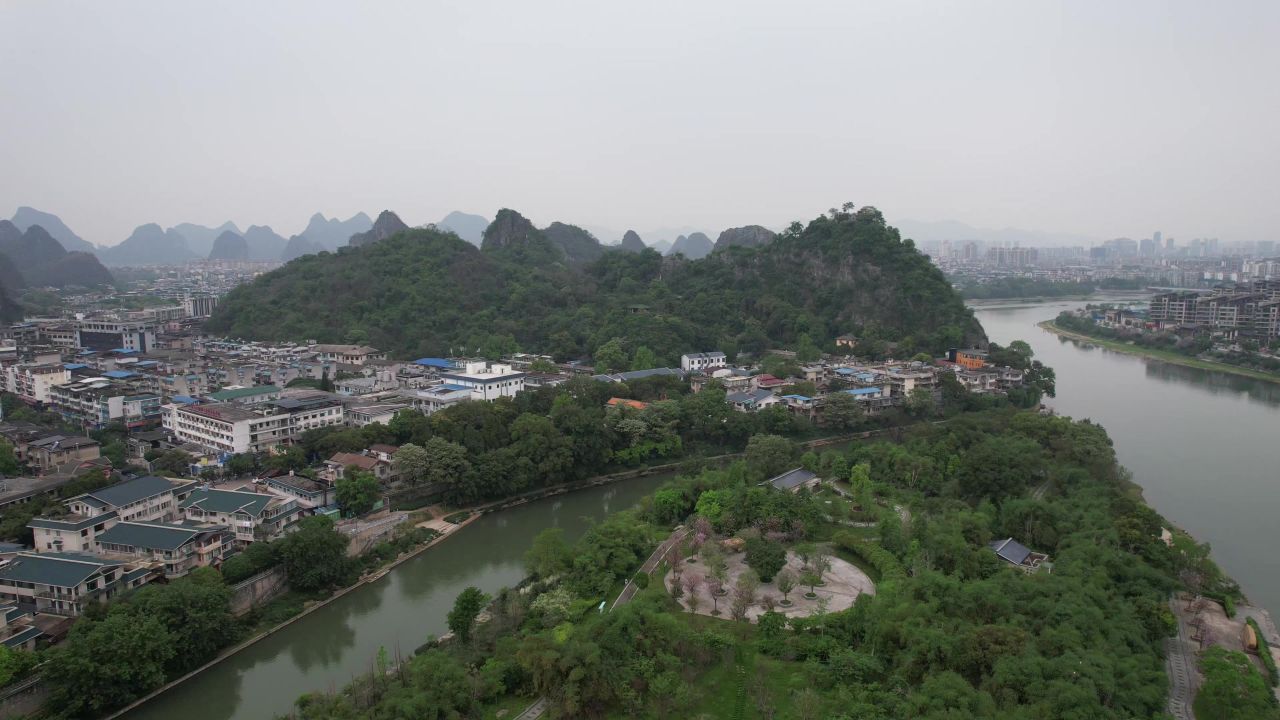 广西桂林山水风光航拍 