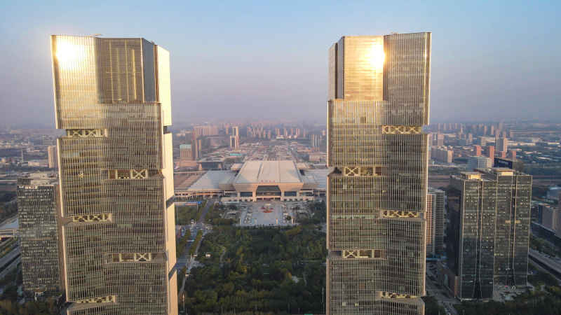 河南郑州城市风光航拍摄影图