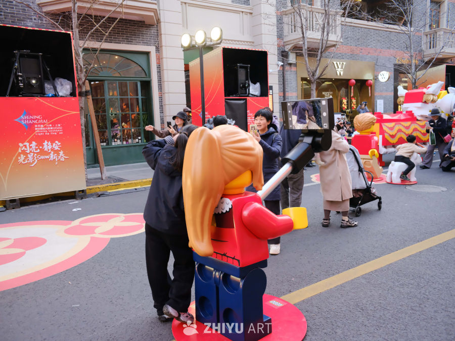 乐高光影展街头互动场景