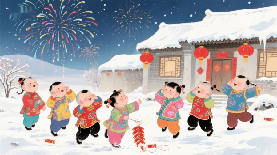 孩童雪中迎新年 289