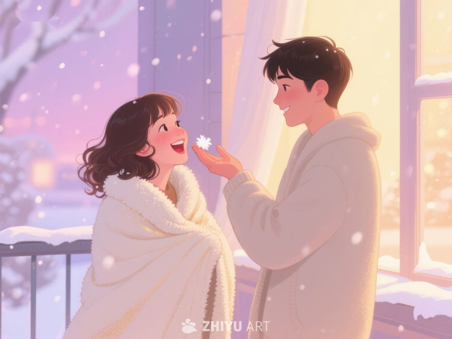 冬日温馨时刻：雪中情侣互动 117