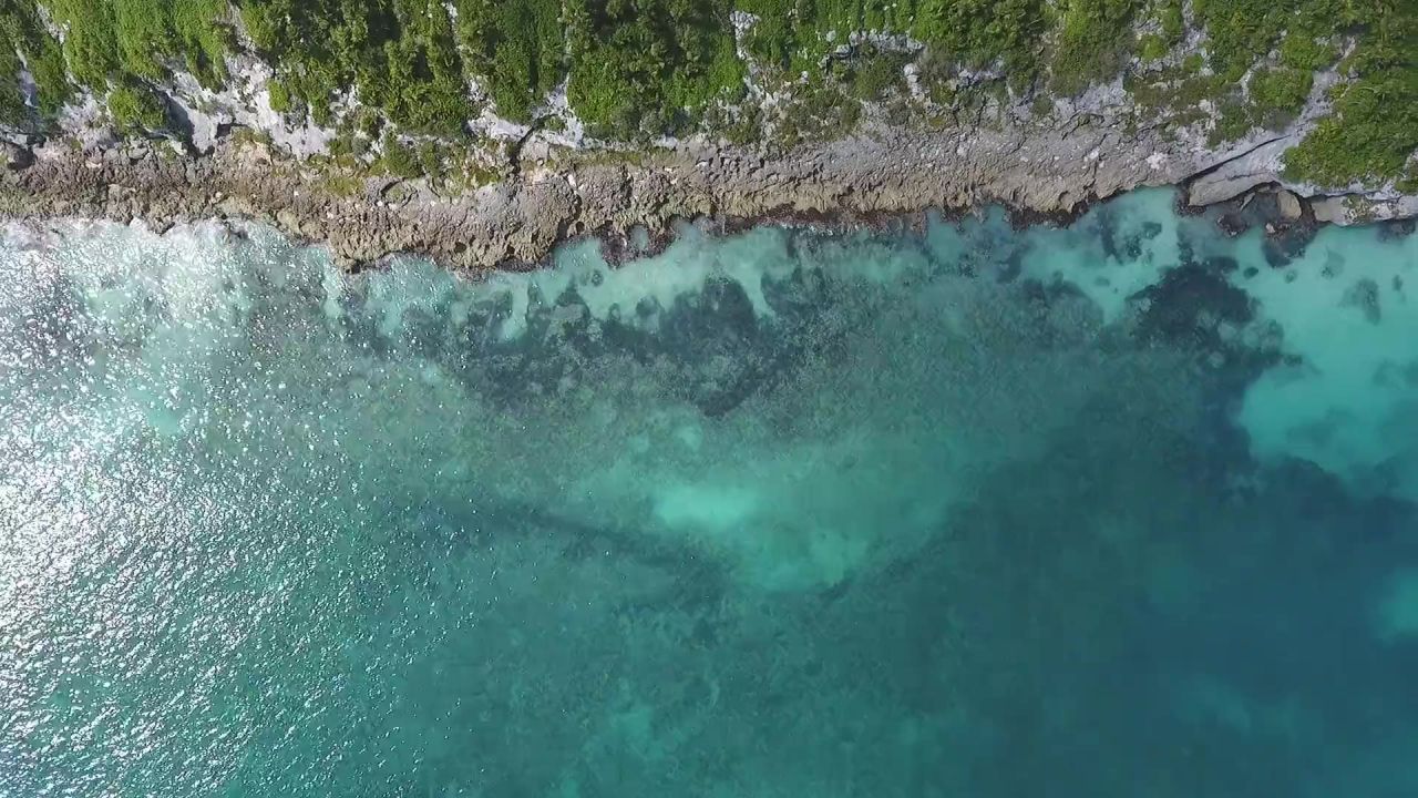 海滩岸空中的