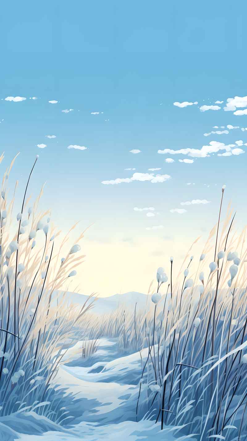 冬季唯美创意背景插画图 48