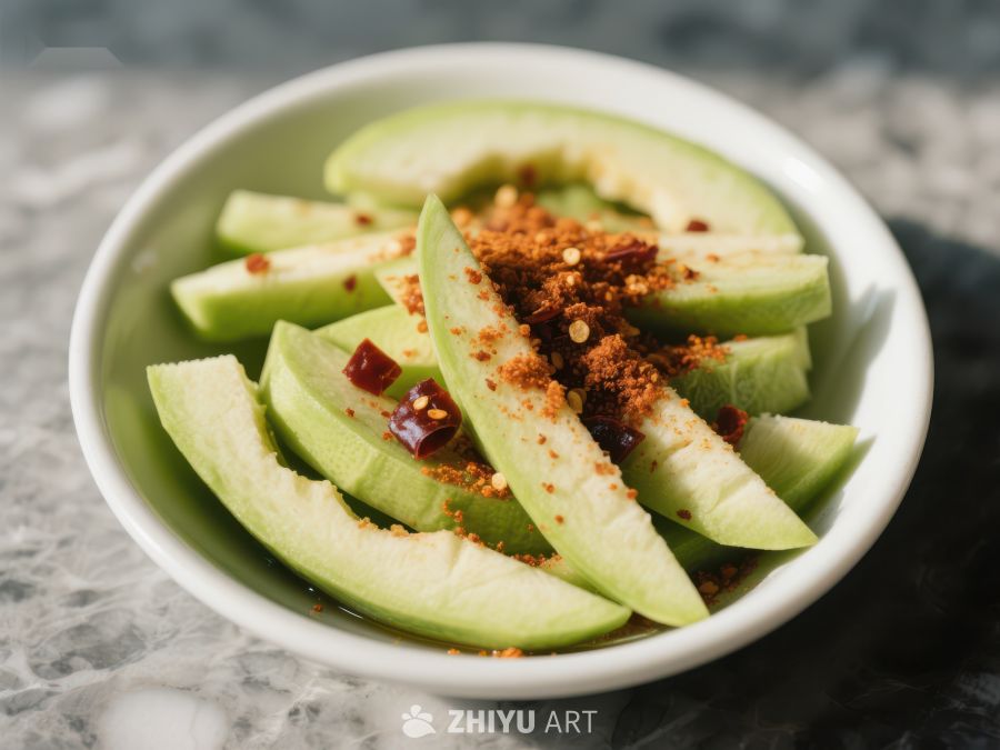 凉拌黄瓜片，撒上辣椒碎 232