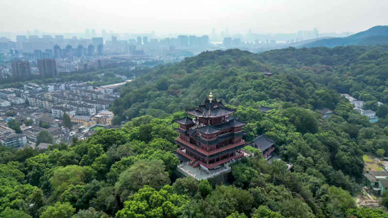 浙江杭州城市风光航拍摄影图 