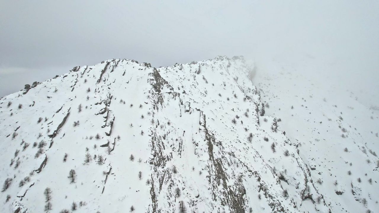 太白山云海雪景航拍