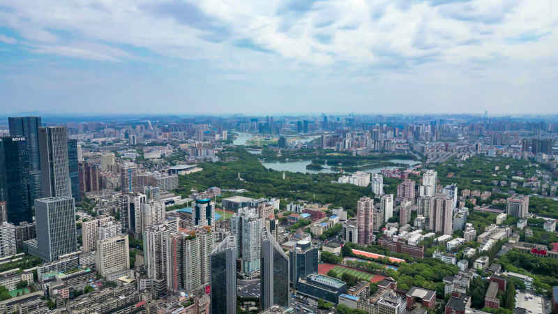 湖南长沙城市风光航拍摄影图 