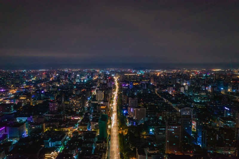航拍 浙江 杭州 城市 夜景