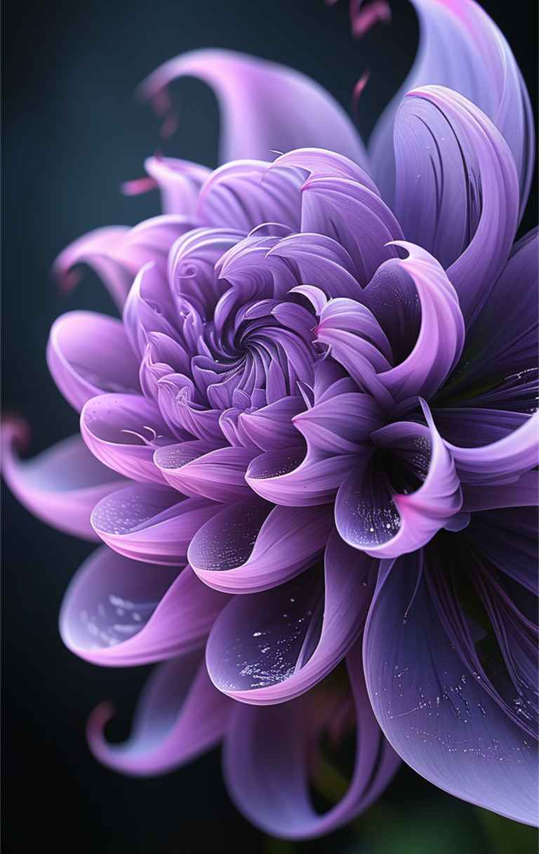 一朵紫色艺术花，花瓣呈螺旋状 4