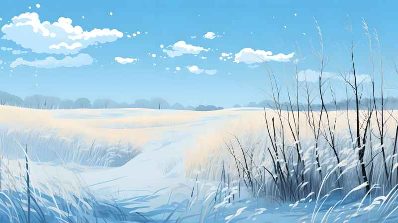 冬季唯美创意背景插画图 84