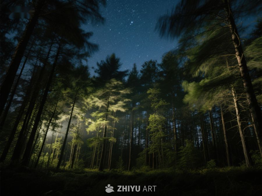 夜幕森林，星光点点 402