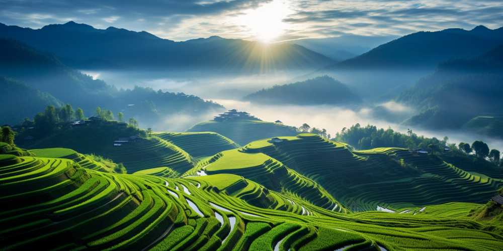 唯美山水画风景