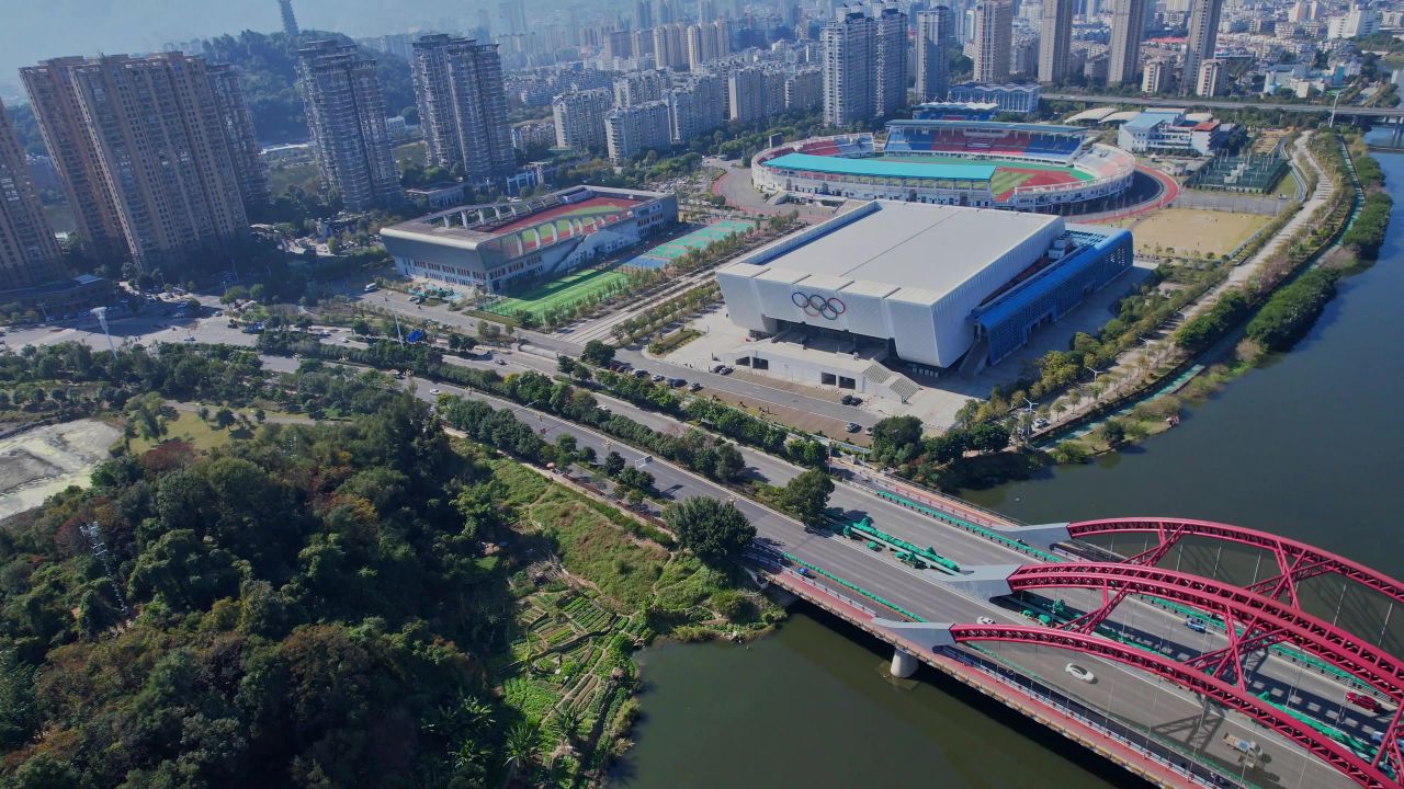 航拍宁德市体育中心