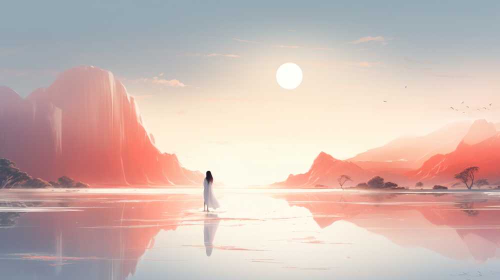 浅白色唯美意境背景图99