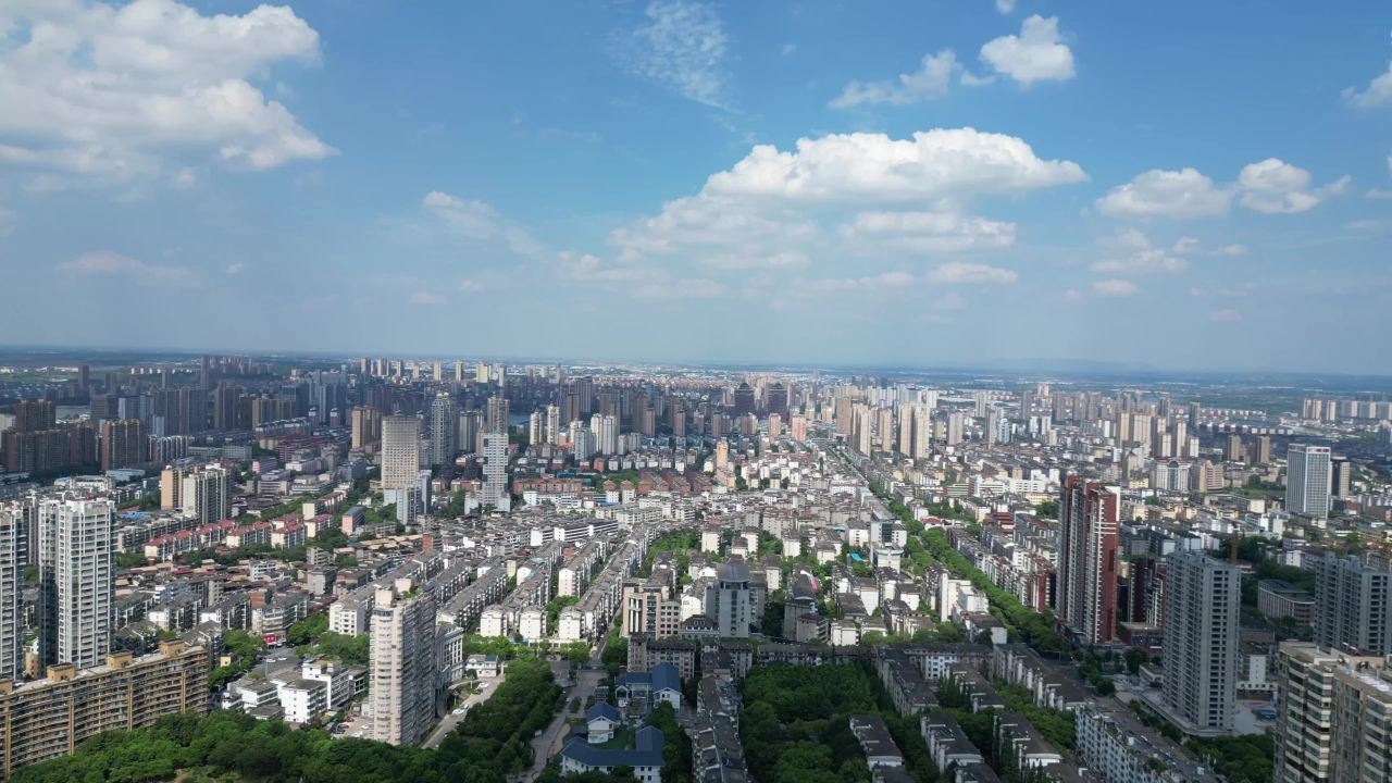  航拍新余城市风光新余大景