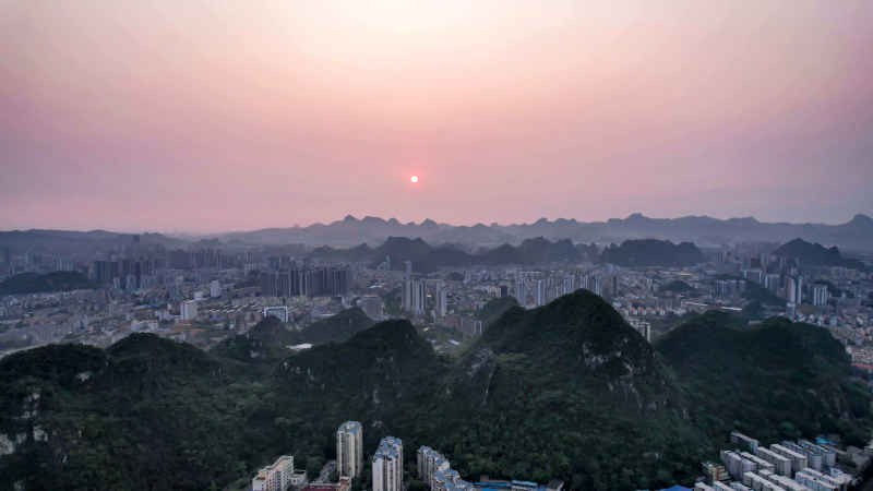 广西柳州城市风光航拍摄影图 