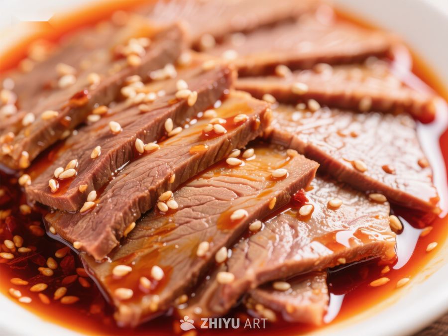 红油牛肉片配芝麻 263