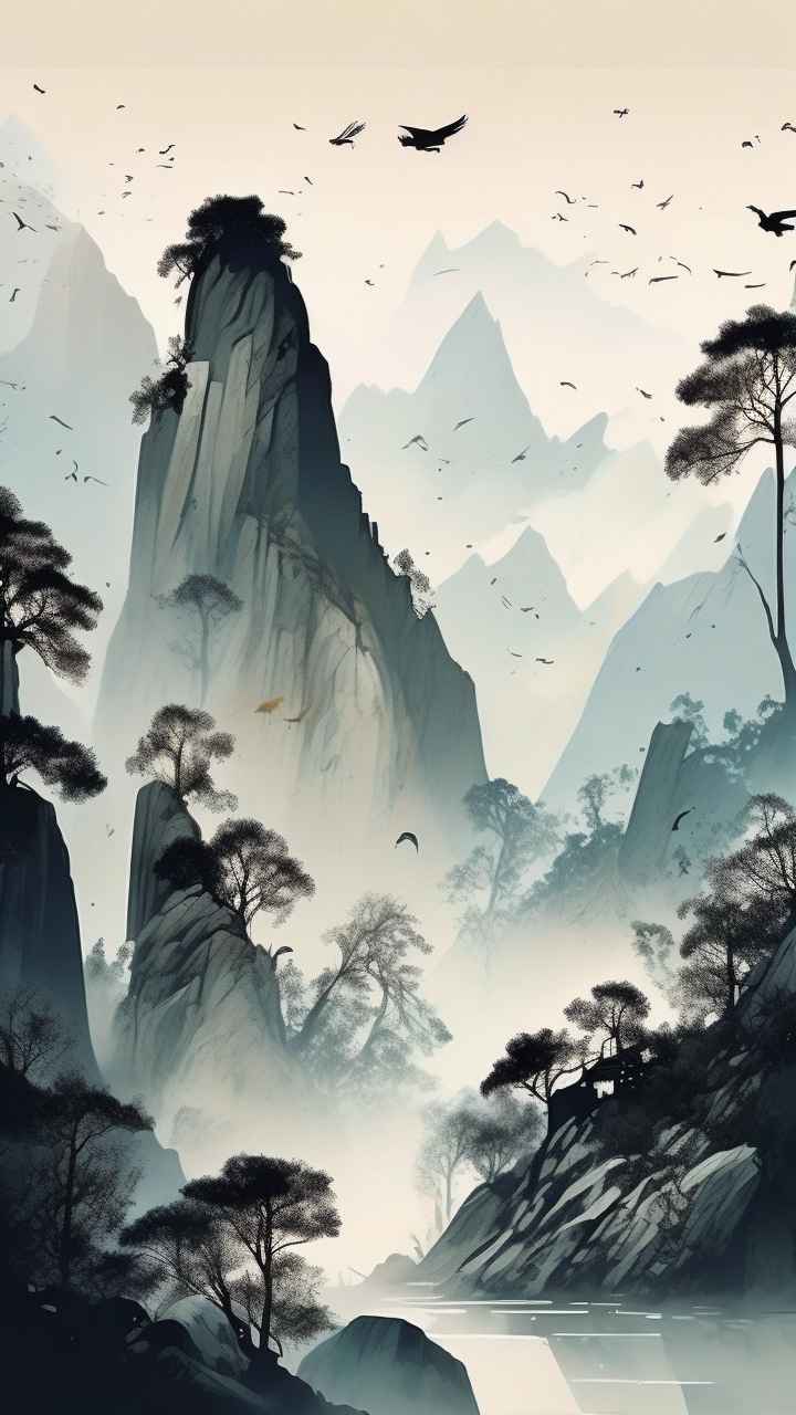 山水画国风背景 57