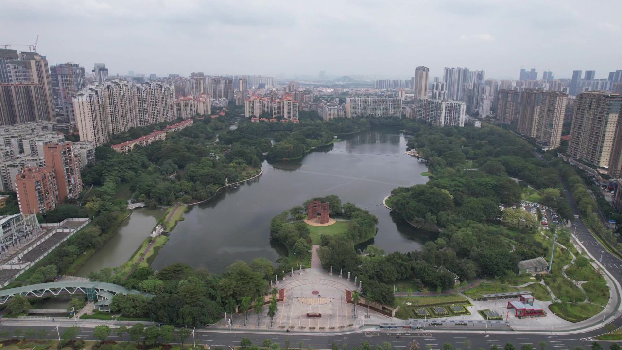 广东佛山亚洲艺术公园航拍