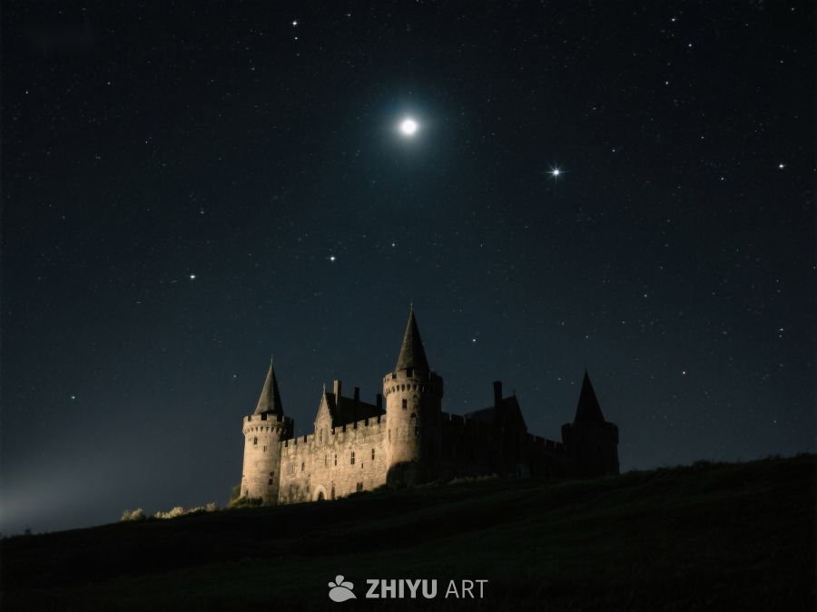 夜空下的古堡与星辰 320