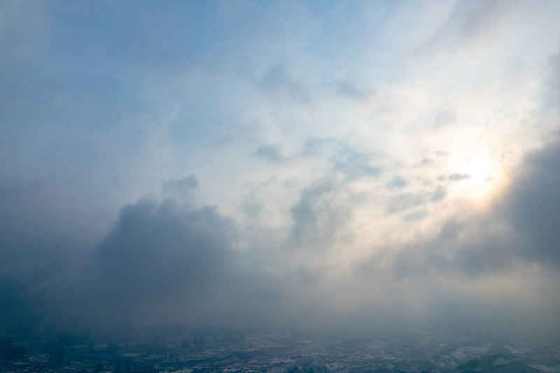 冬天天空雪景 