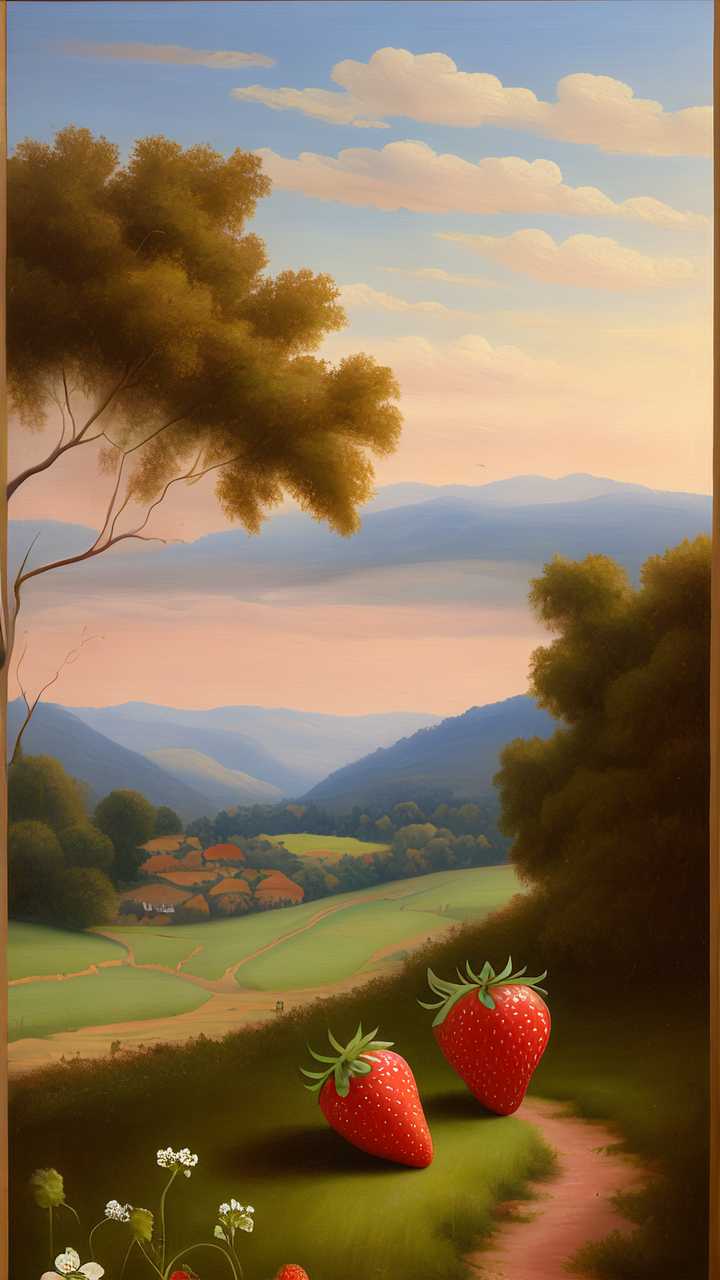 一个美丽的风景大过大草莓画1