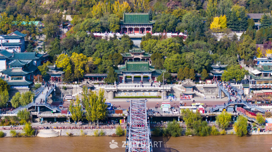 甘肃兰州中山铁桥金秋景色别样美 12