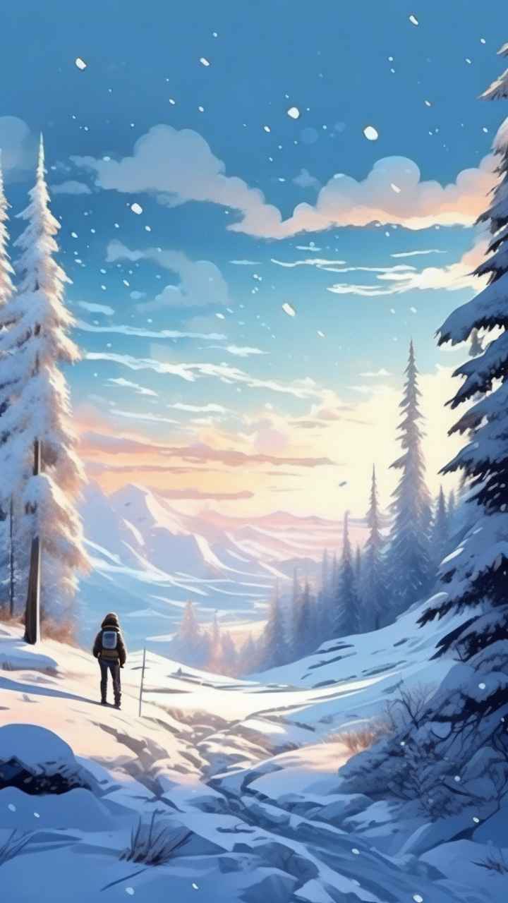 插画冬季背景图 28