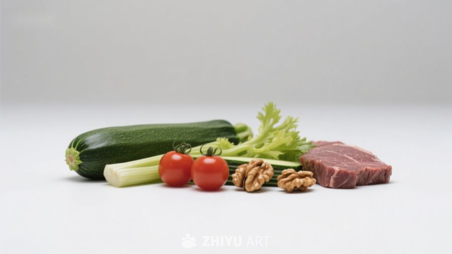 新鲜蔬菜肉类食材组合
