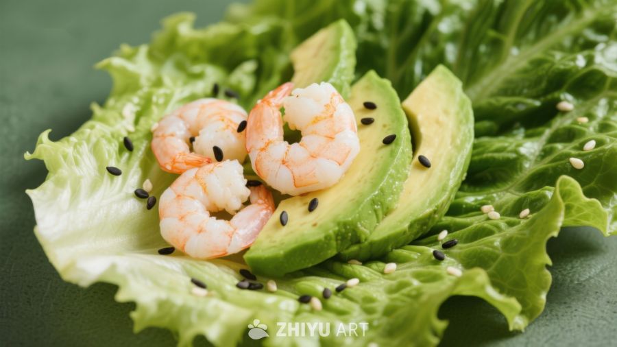 虾仁牛油果生菜沙拉