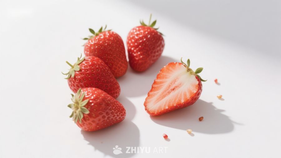 新鲜草莓静物摄影