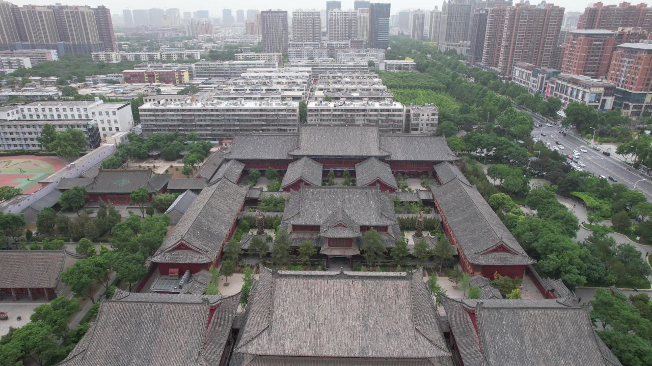 河北邢台开元寺航拍