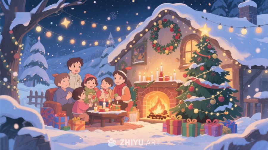 温馨圣诞夜，家庭围炉共庆 300