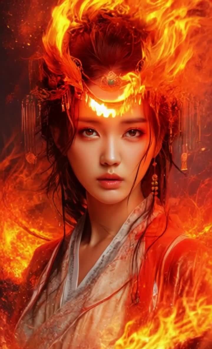 一位亚洲女性面部特写，面容姣好，眼神专注地注视着前