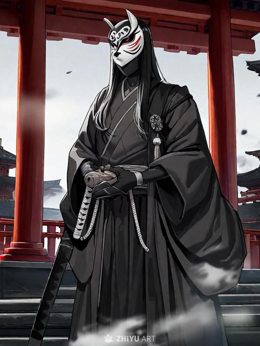 黎明时分，一人跃于宝塔屋顶之间。此人身着单色服装，