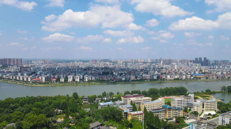 航拍湖北随州城市风光