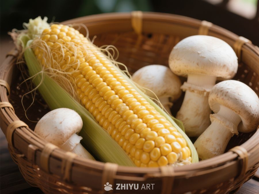 玉米与蘑菇的自然组合 824