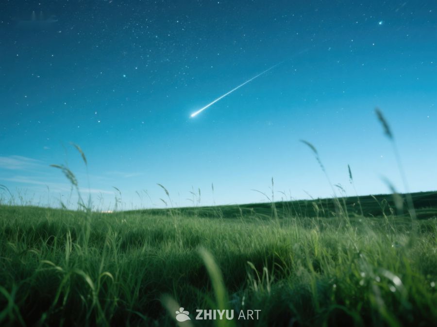 夜空流星划过草地 255