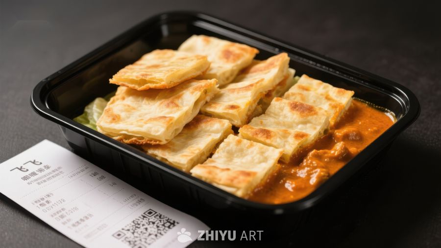 热腾腾的酥饼配酱料