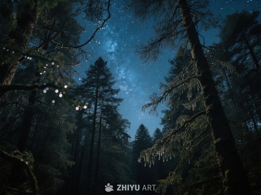 夜空下的森林与星光 368